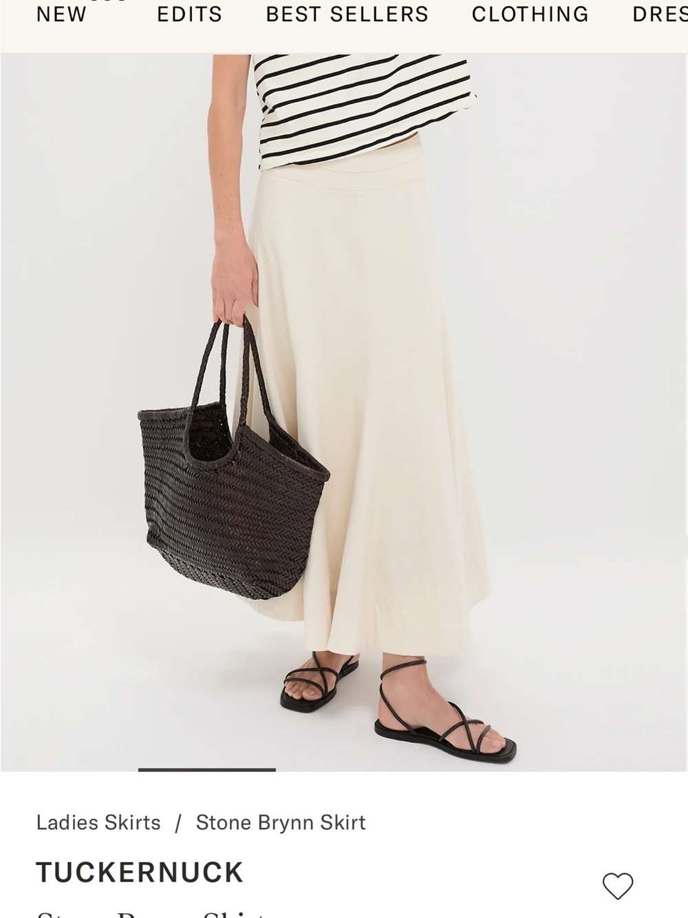 Tuckernuck Cream Textured Midi Skirt